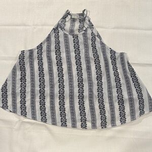 Paper Crane Black and White Floral Stripe Tank Top